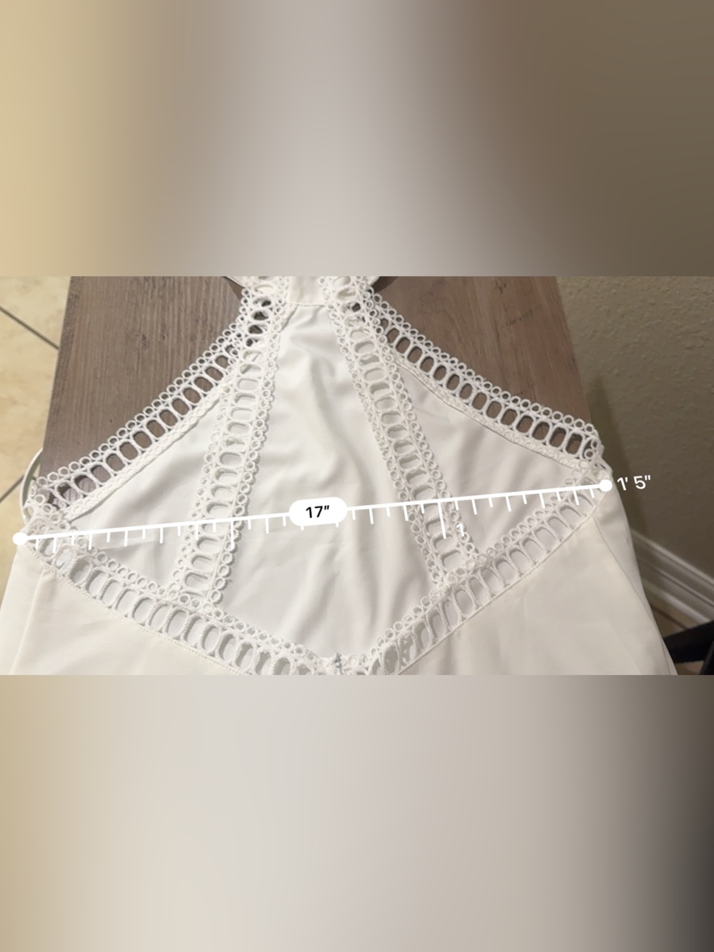 Cupshe White Halter Tie-Back Lace Trim Sundress - Picture 7 of 9